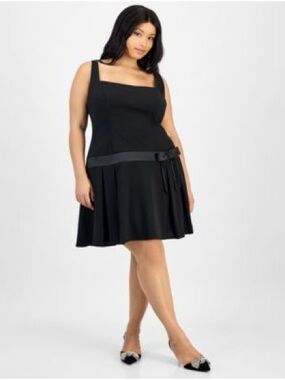 B. Darlin Black Sleeveless Dress with Square Neck